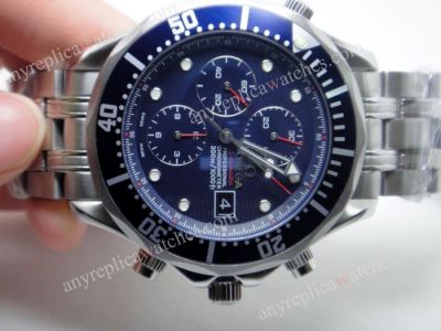 Replica Omega Seamaster Blue face Chronograph Men's Watch